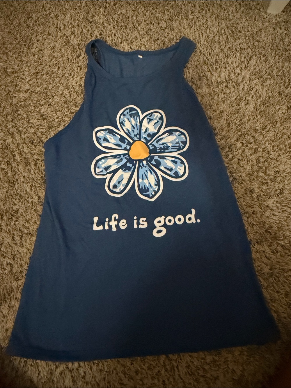 Life Is Good Navy Blue Daisy Graphic Tank
